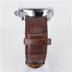 Seiko Gent's Watch Solar Green Dial Brown Leather Strap Day/Date 40mm SNE529
